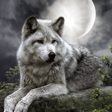 Схема вышивки «волк»