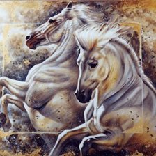 Схема вышивки «кони»