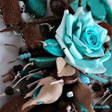 Схема вышивки «бирюзовый цветок»