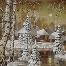 Схема вышивки «Зимний вечер»