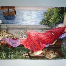 Схема вышивки «дама»