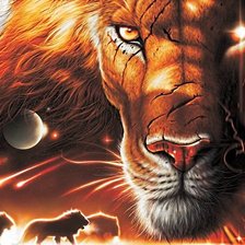 Схема вышивки «король-лев»