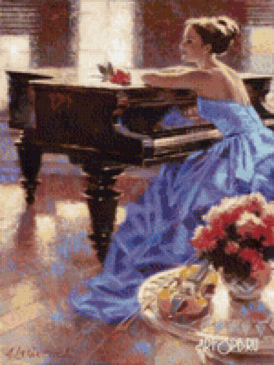 мелодия утра А. Лашкевич - девушка, рояль - предпросмотр