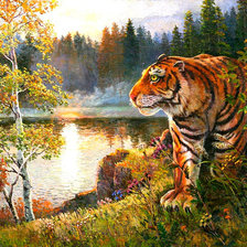 Схема вышивки «тигр»