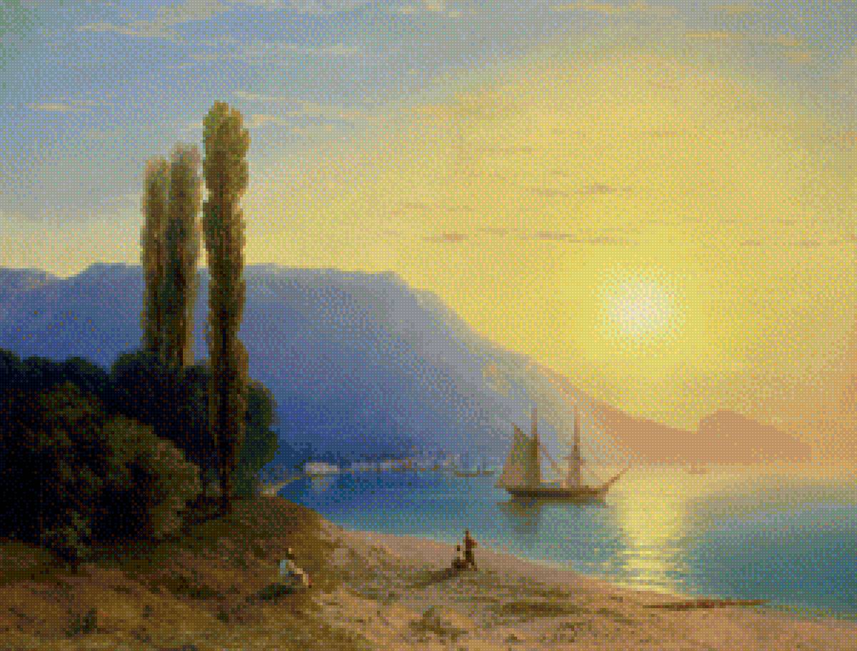 Рассвет - корабль, море, айвазовский - предпросмотр