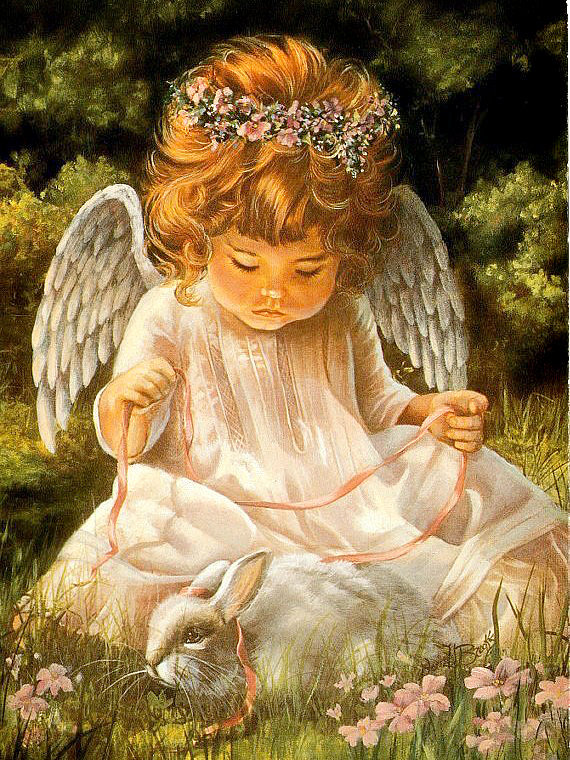 ангел - ангел. девочка. ребенок.заяц - оригинал