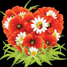 Схема вышивки «сердце. маки»