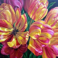 Схема вышивки «Пёстрые тюльпаны.»