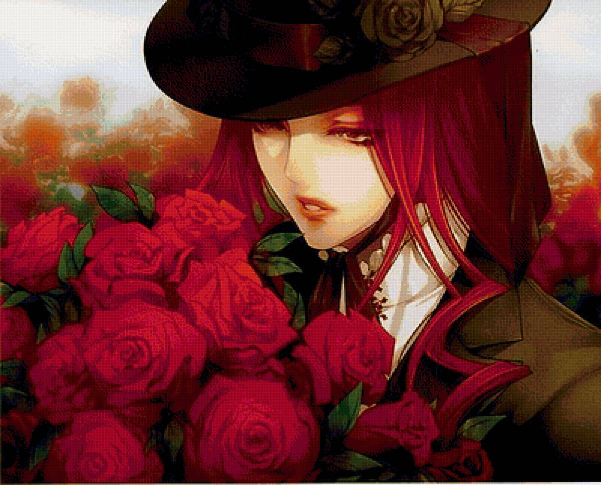 девушка с розами - предпросмотр