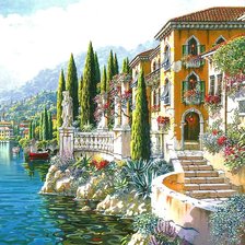 Схема вышивки «дом у моря»