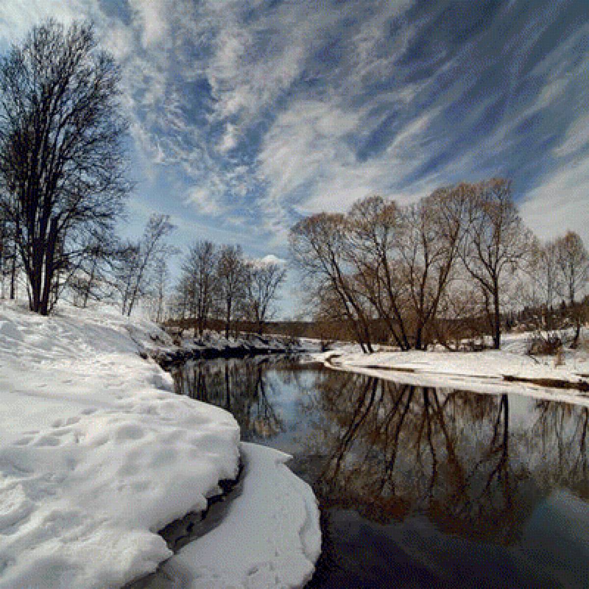 пейзаж - река, природа, пейзаж, весна - предпросмотр