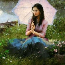 Схема вышивки «Девушка»