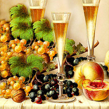 Схема вышивки «Три бокала шампанского»