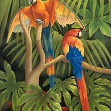 Схема вышивки «Попугаи»