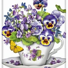 Схема вышивки «анютки»