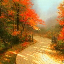 Схема вышивки «Осенняя аллея»