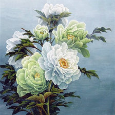 Схема вышивки «Пионы в восточном стиле»