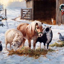 Схема вышивки «зимний двор»