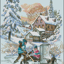 Схема вышивки «хоккейный матч2»