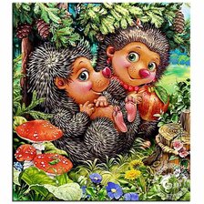 Схема вышивки «веселые ежики»