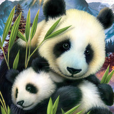 Схема вышивки «Бриллиантовые панды»