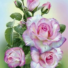 Схема вышивки «ružové ružičky»