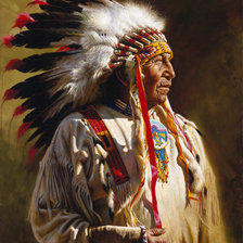 Схема вышивки «Индейский вождь»