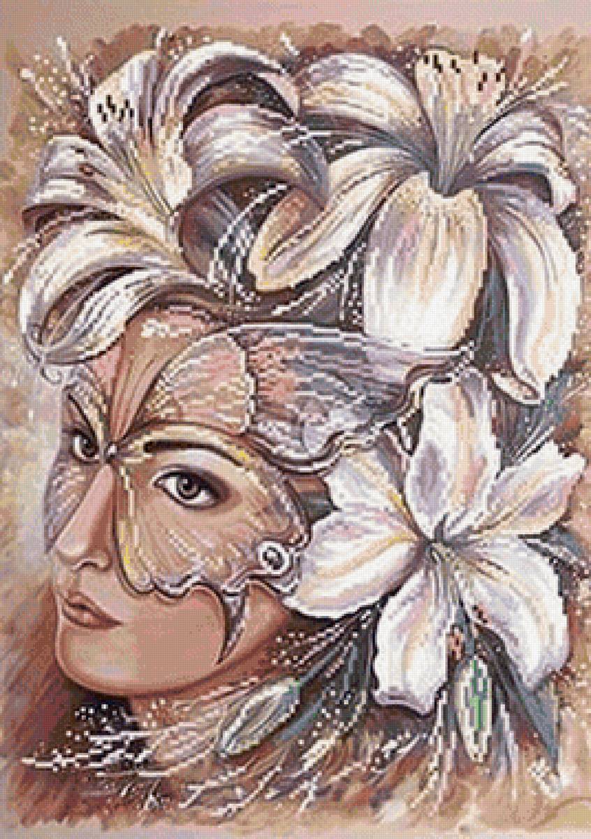 девушка в цветах - предпросмотр