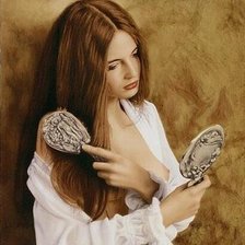 Схема вышивки «Девушка с расчесткой»