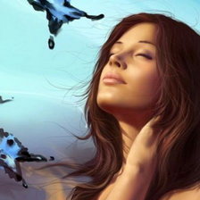 Схема вышивки «Девушка мечтает»