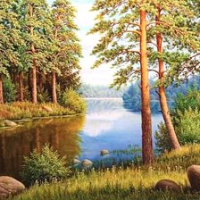 Схема вышивки «Тихое озеро»