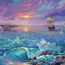 Схема вышивки «Морской пейзаж»