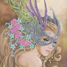 Схема вышивки «девушка в маске»