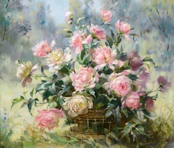 розы - акварель, цветы - оригинал