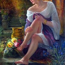 Схема вышивки «Девушка»