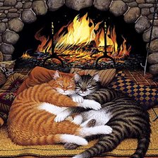 Схема вышивки «сон у камина»