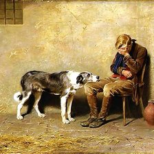 Схема вышивки «По картине худ.Briton Roviere. "Сочувствие"»