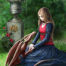 Схема вышивки «девушка и дракон»