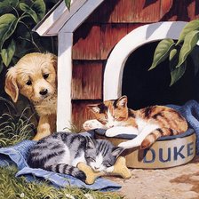 Схема вышивки «котята»