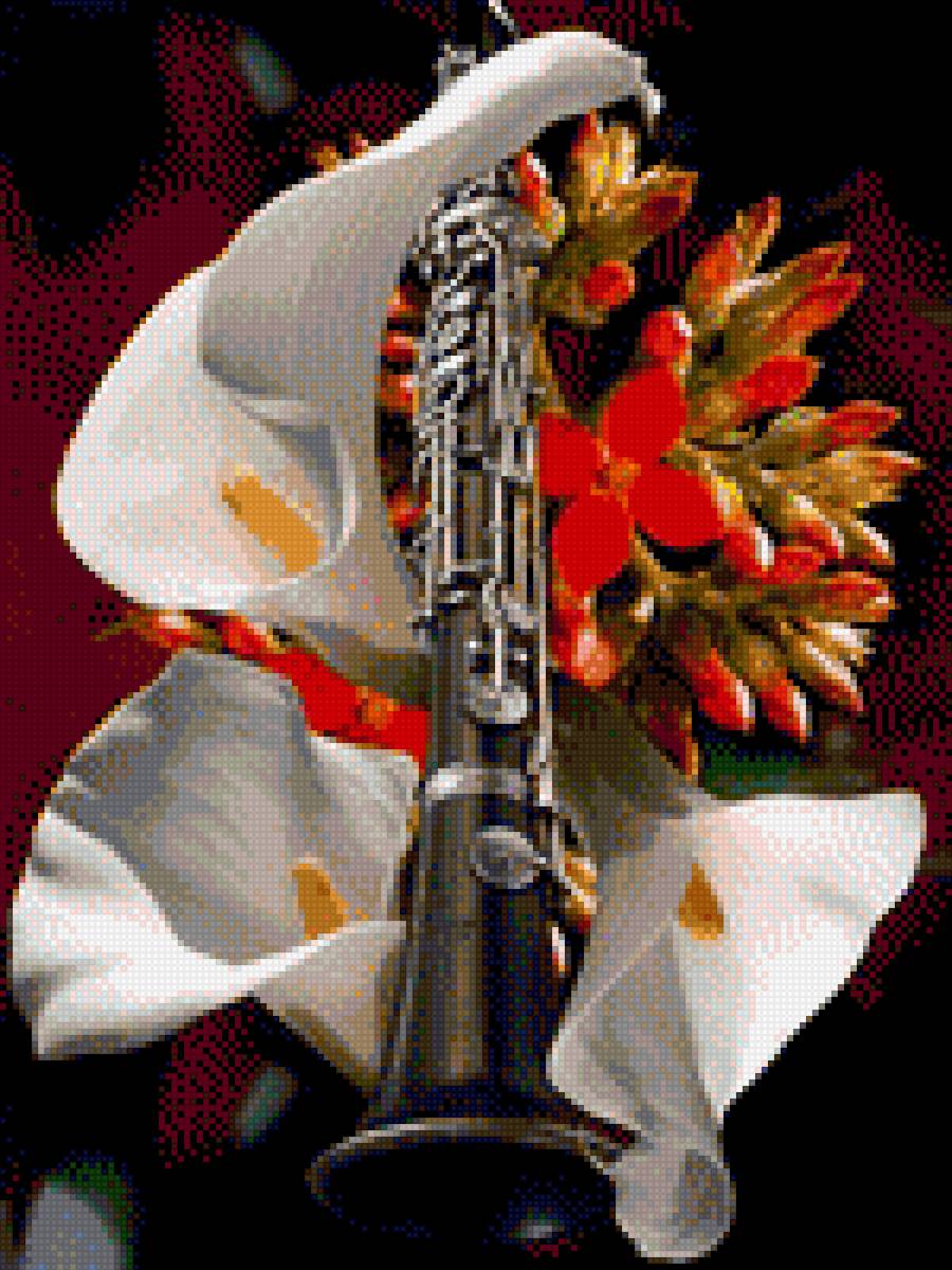 кларнет с лилиями - кларнет - предпросмотр