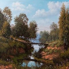 Схема вышивки «Худ. Воробьёв. Два берега.»