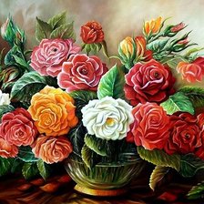 Схема вышивки «Букет роз»