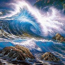 Схема вышивки «"Ты,волна моя,волна!.."»