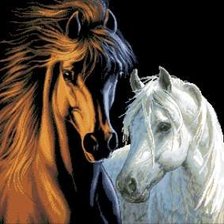 Схема вышивки «Пара лошадей»