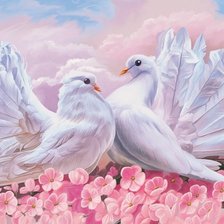 Схема вышивки «Голуби»