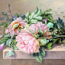 Схема вышивки «букет с пионами»