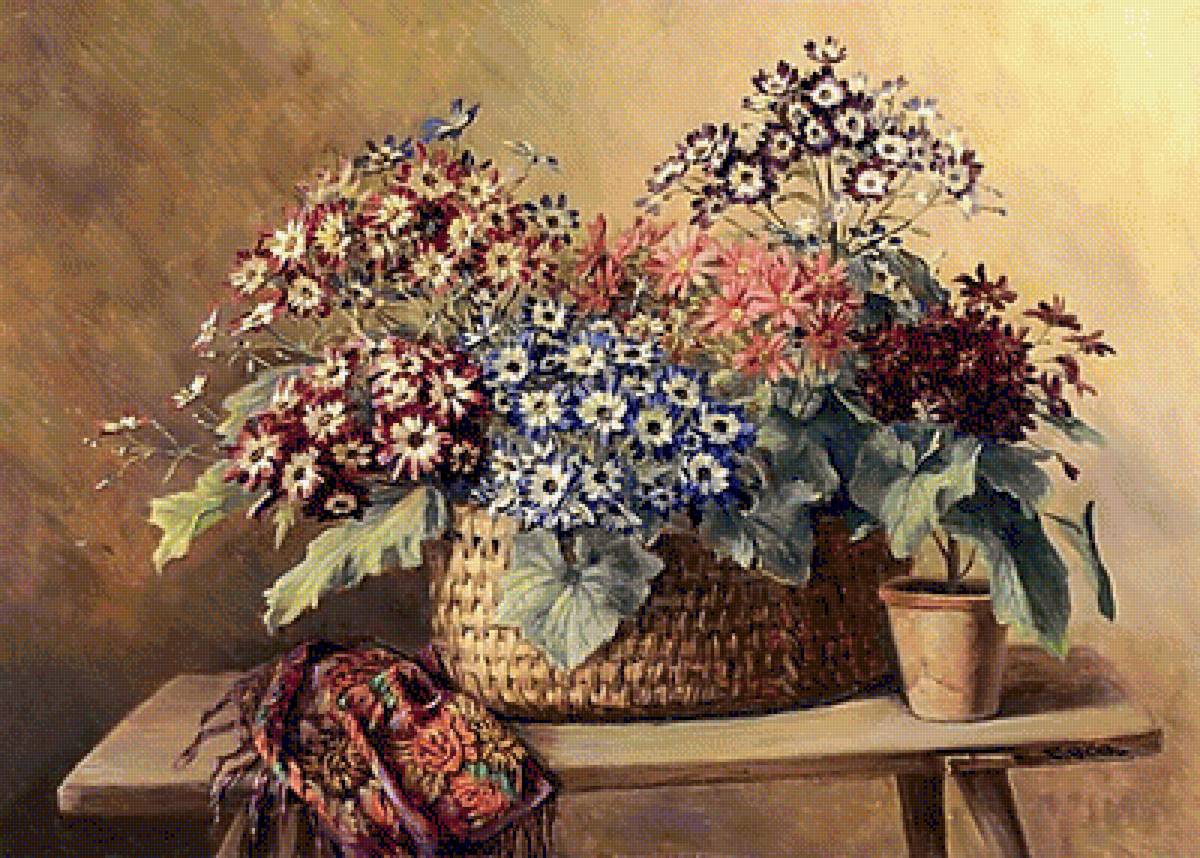 Худ. Camilla Cobl-Wahl. Натюрморт. - цветы, живопись., натюрморт - предпросмотр