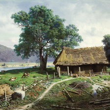 Схема вышивки «деревенская лачуга»