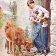 Схема вышивки «Худ.Basil Brudley. Деревенские жители.»