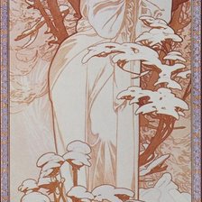 Схема вышивки «Альфонс Муха. Времена года. Зима»